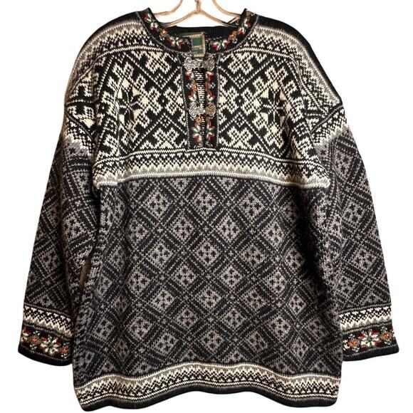 Dale of Norway Jubileum 2 Handknit 100% Wool Pullover Sweater NWOT Unisex Sz L - Picture 1 of 16